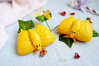 奶香南瓜味蝴蝶馒头#柏翠辅食节~营养佐餐