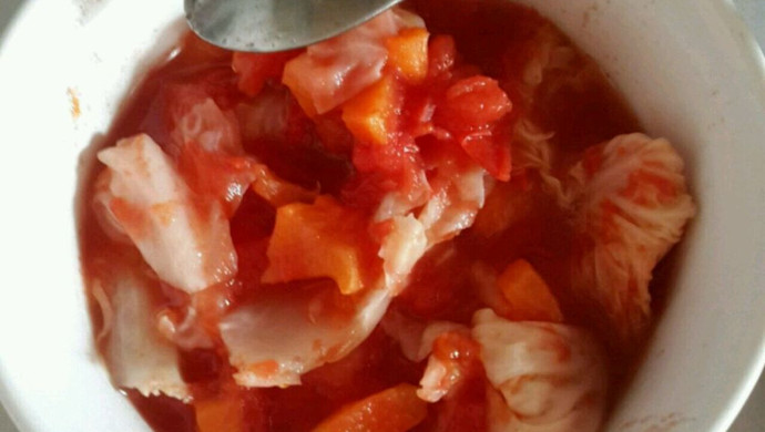 减肥食谱西红柿绘白菜（无油无盐版）减肥