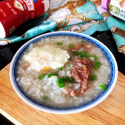 窝蛋生滚牛肉粥#嫩滑又养胃