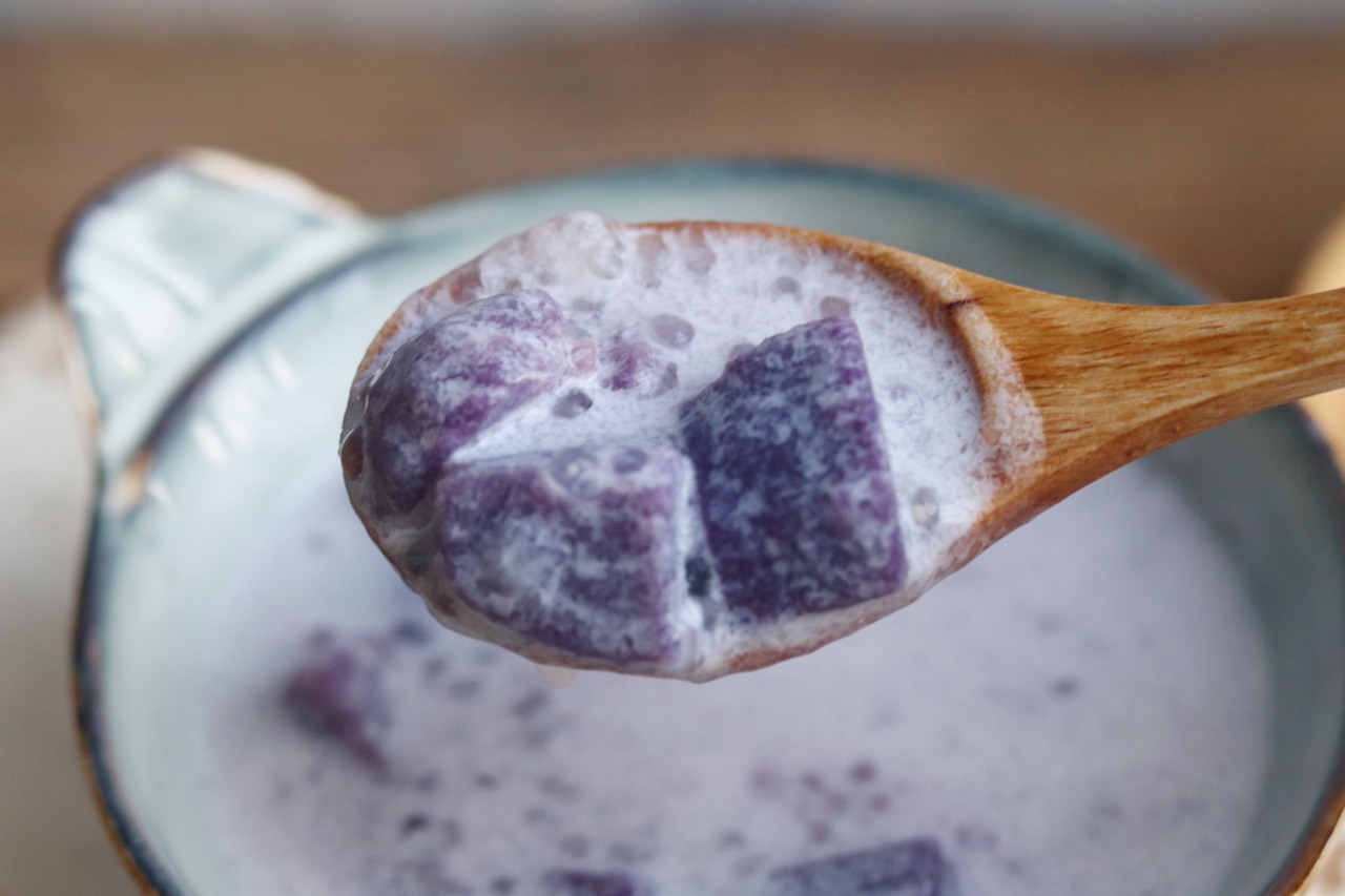 椰汁紫薯西米露的做法