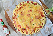 #餐桌上的春日限定#鸡肉萨拉米肠花边披萨的做法