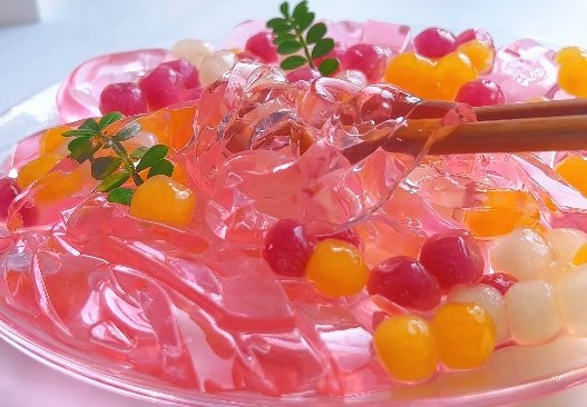 芋圆 蓝莓果冻面条，冰凉丝滑，清爽治愈~的做法