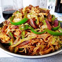 比夜市更好吃的肉丝炒细面的做法图解17