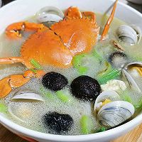 青蟹蛤蜊海鲜米面的做法图解12