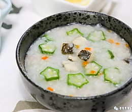 秋葵龙利鱼粥 宝宝辅食食谱的做法