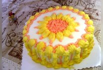 裱花蛋糕：太阳花+#约会MOF# 的做法