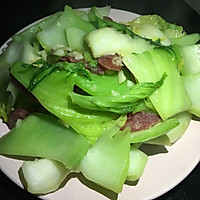 腊肠炒芥菜的做法图解6