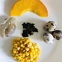 爱吃饭的宝宝—-虾仁海苔玉米饼的做法图解1