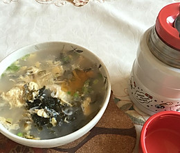 紫菜虾皮蛋花汤（焖烧）的做法