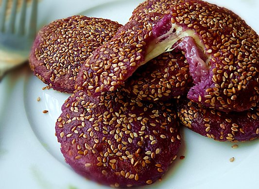 芝心紫薯饼——冬季暖身