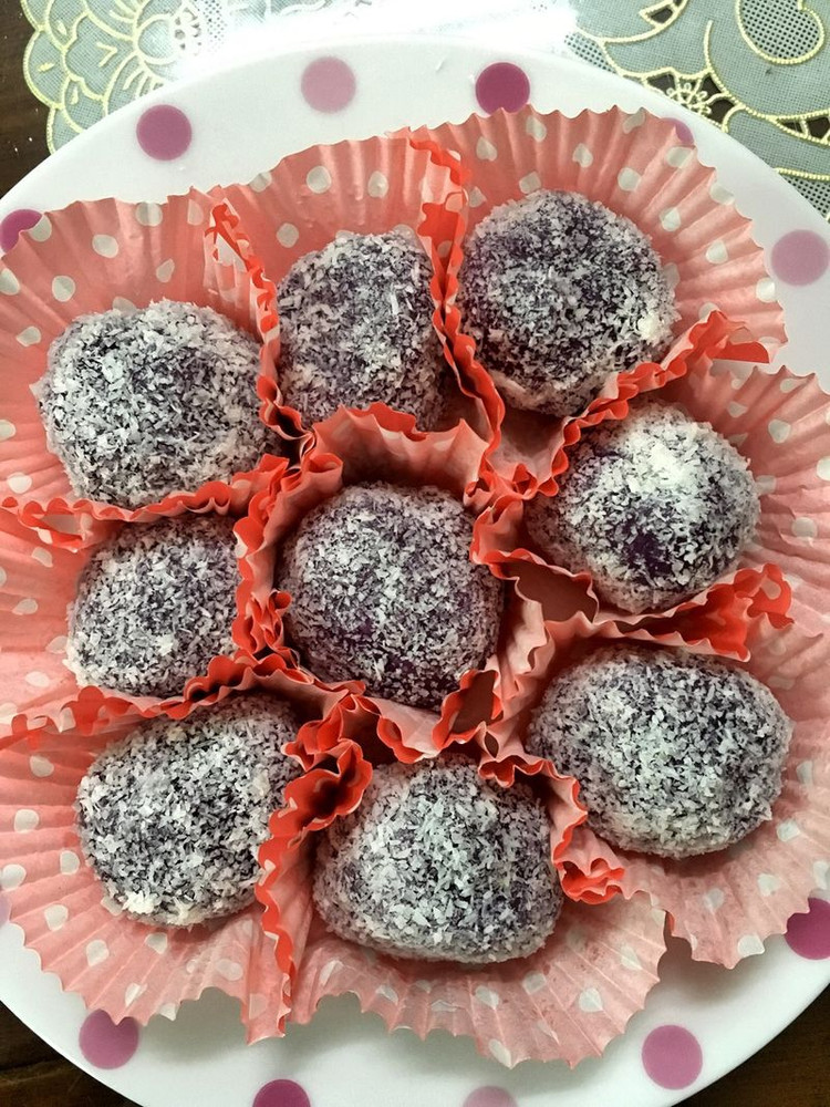 紫薯糯米糍的做法