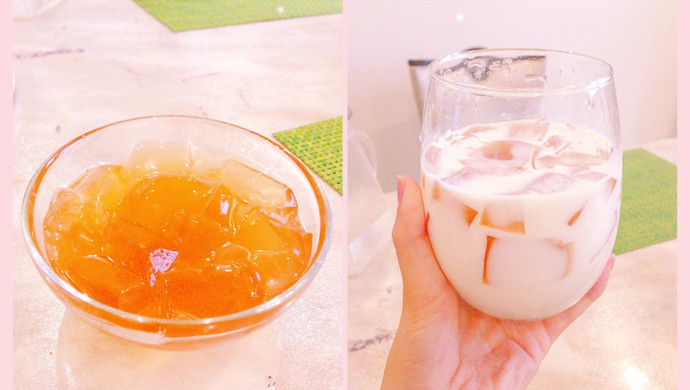 蜂蜜牛奶绿茶冻