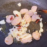 香肠小油菜的做法图解3