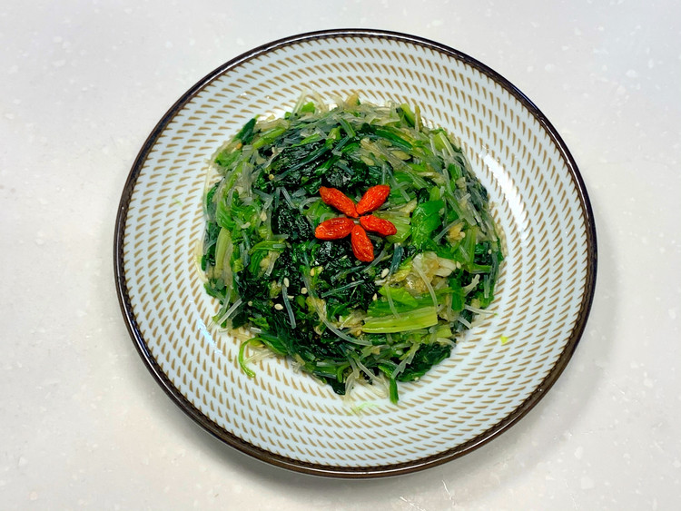 菠菜拌粉丝的做法