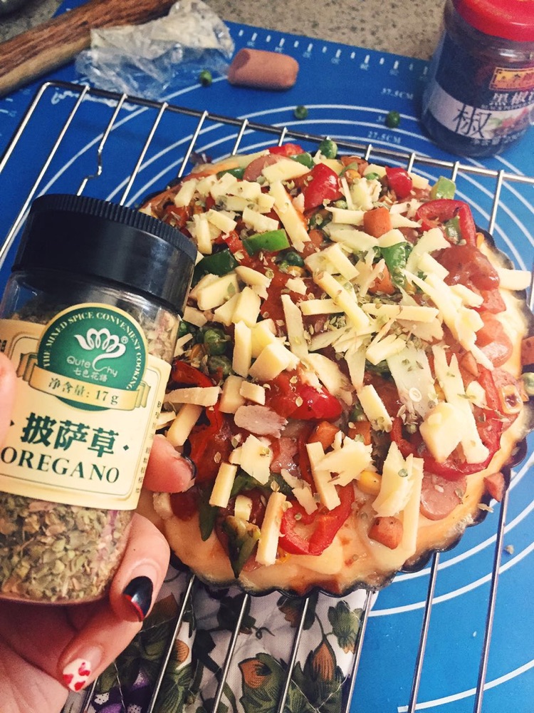 厚底杂蔬火腿披萨的做法图解11