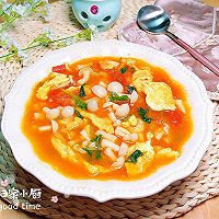 十分钟开胃美食-番茄白玉菇鸡蛋汤#中小学生做饭指南#的做法图解18