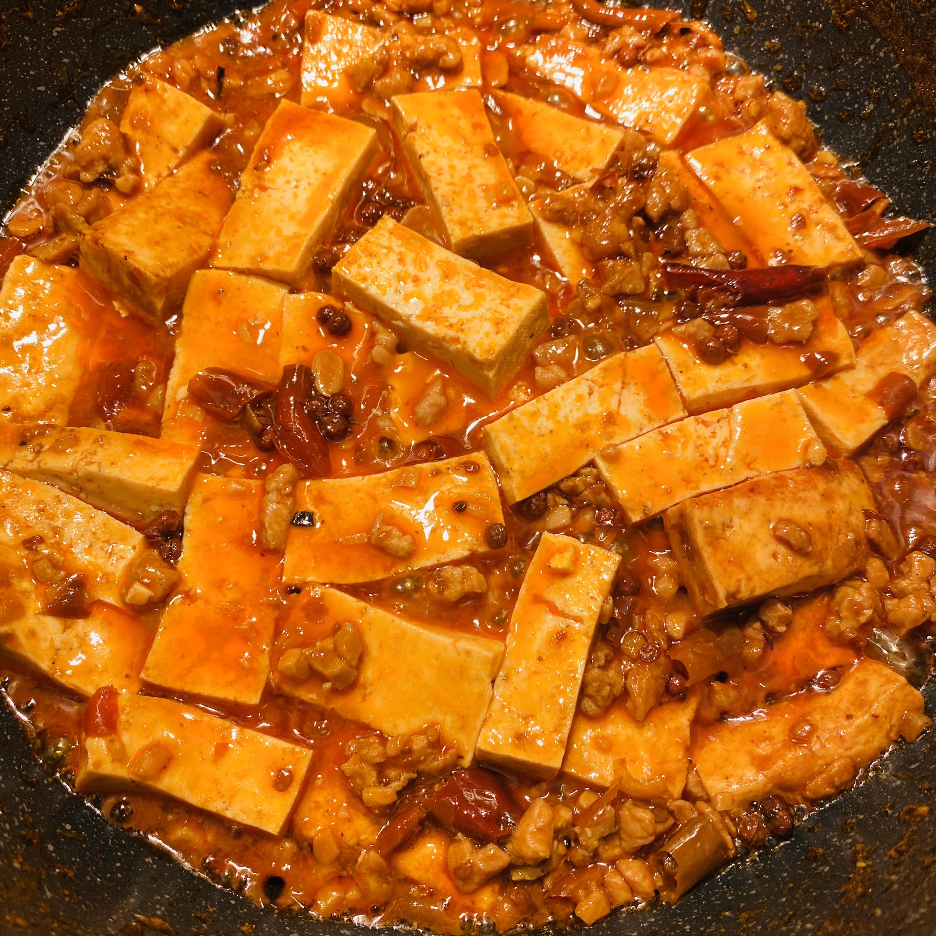Three bowls of rice in a row ❤️ Mapo Tofu
