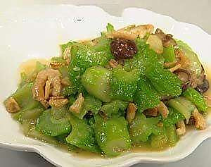 虾干大蒜炒丝瓜