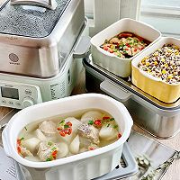 香菇滑鸡+ 萝卜排骨汤+玉米藜麦饭的做法图解21