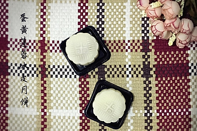 蛋黄白莲蓉冰皮月饼