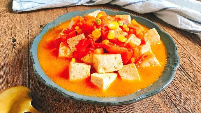 酸酸甜甜的茄汁豆腐 健康营养快手家常菜