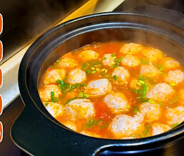 #助力高考营养餐# 番茄丸子汤，这样做的肉丸子才细腻嫩滑的做法