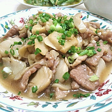 鲍汁蚝油杏鲍菇炒肉片