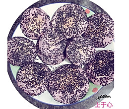 香煎芝麻紫薯饼的做法