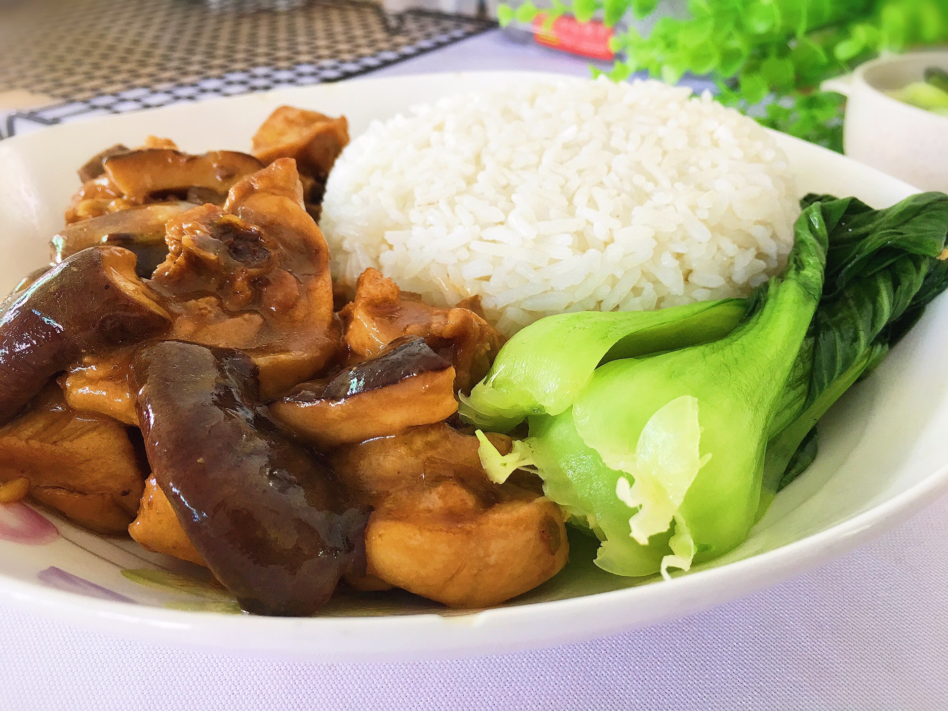 Rice with mushroom and chicken