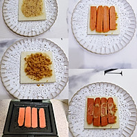 鸡蛋肉松火腿肠三明治的做法图解3