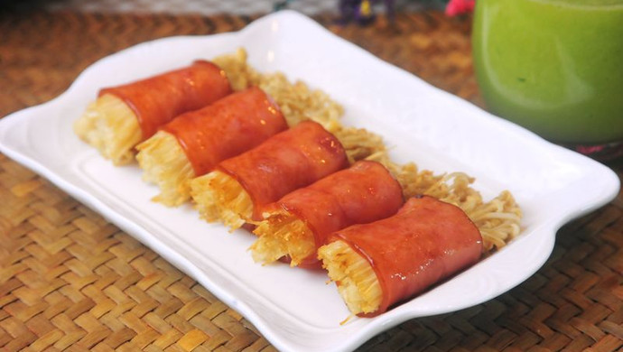 培根金针菇卷