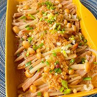 #轻食季怎么吃#火腿丝蒜蓉金针粉丝的做法图解10
