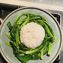 最爱晚餐：白米饭配炒青菜