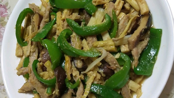 青椒笋尖肉丝
