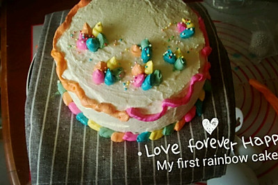 徒手rainbow cake