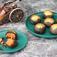 黑金肉松蛋黄酥的做法图解14