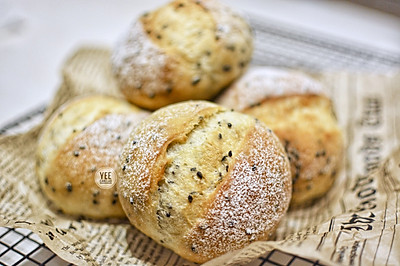 法国黑芝麻球面包（免揉！免揉！免揉！）简单操作早餐必备