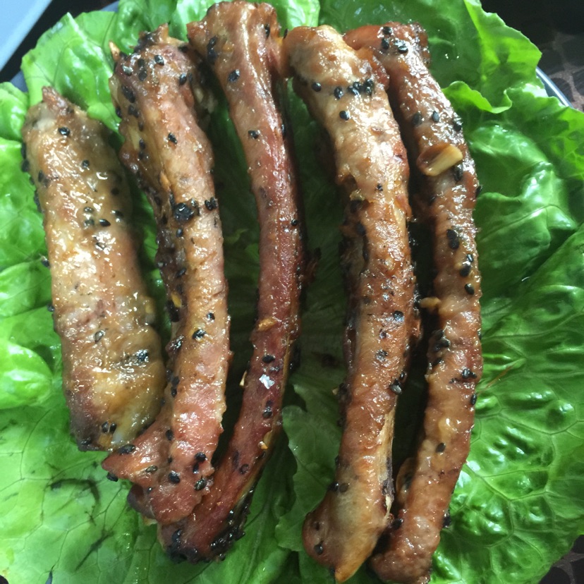 Grilled ribs with orange sesame