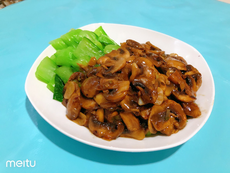 蘑菇油菜的做法