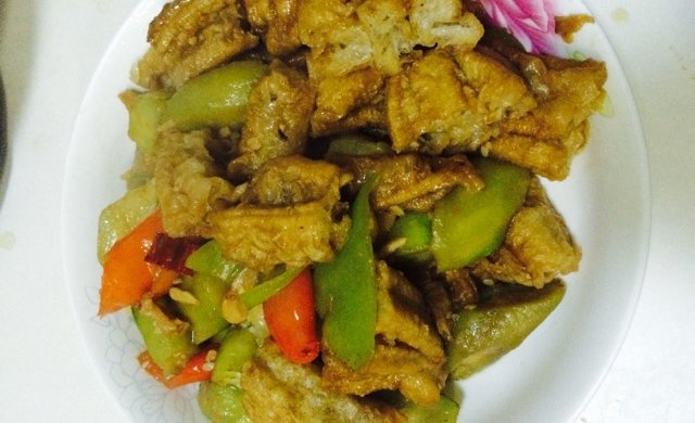 丝瓜炒油条