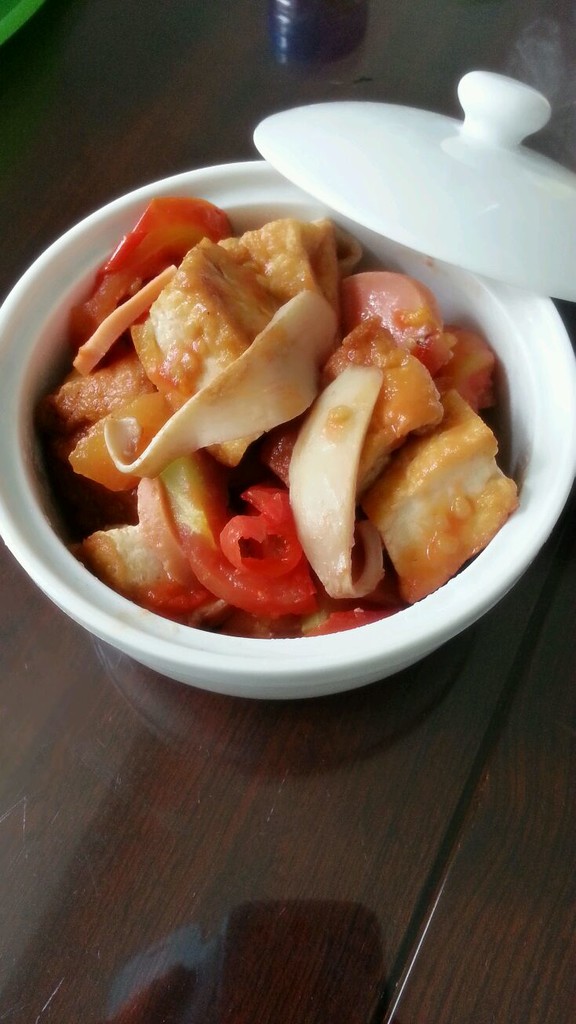 番茄杏鲍菇焖豆腐