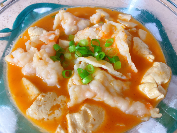 一碗鲜虾排豆腐汤