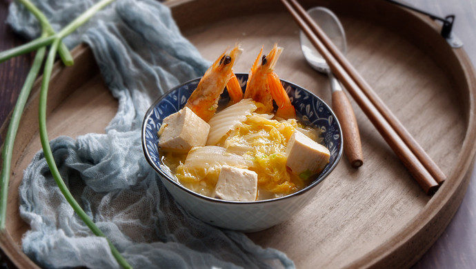 大虾白菜炖豆腐