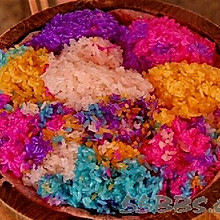 五彩色花米饭