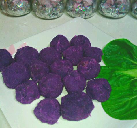 奶香蜂蜜紫薯球的做法