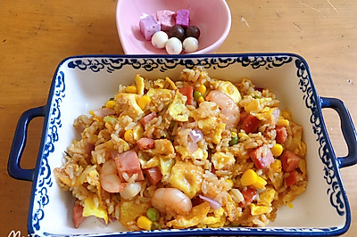高配芝士虾仁焗米饭