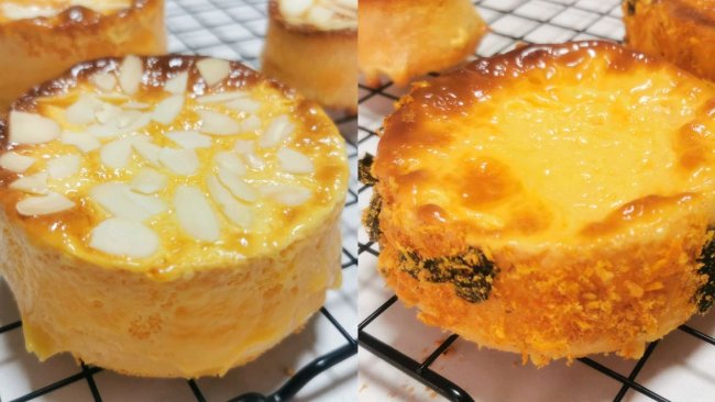岩烧乳酪蛋糕（杏仁&肉松）的做法