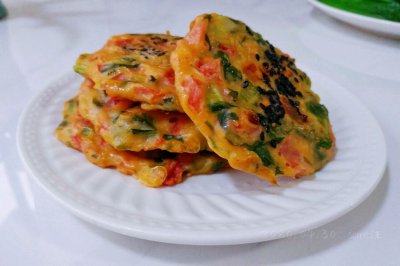 凶柿鸡蛋虾菜饼