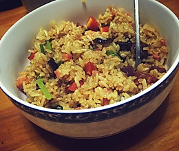 香菇腊肠什锦饭的做法
