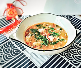 番茄虾仁荠菜疙瘩汤——营养快手早餐的做法